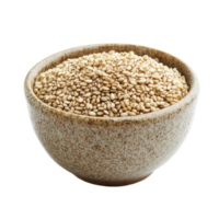 A bowl of sesame seeds on a transparent background highlighting a natural, healthy ingredient for culinary uses, sesame in a bowl isolated on transparent background png