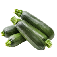 Fresh green zucchini stacked on a transparent background, showcasing vibrant color and texture, fresh zucchini isolated on transparent background png