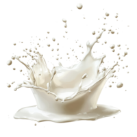 A splash of milk forming a crown shape on a transparent background, capturing the essence of fluid motion and texture, Splash of milk isolated Stock Illustration png