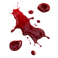 Gruesome depiction of red blood splashes and droplets on a transparent surface in a dramatic crime scene layout, Red Blood Splashes, Gruesome Crime Scene Elements Isolated on transparent background png