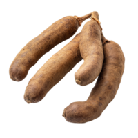 Tamarind fruits displayed on a transparent background, highlighting their unique shape and natural brown color, tamarind isolated on transparent background png