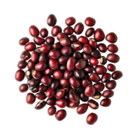 Fresh adzuki beans arranged neatly on a transparent background showcasing their vibrant color and texture, red beans adzuki isolated on transparent background png