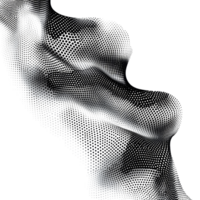 Dynamic black gradient with flowing dot particles creating, Flowing dot particles wave halftone black gradient smooth curve shape isolated on transparent background. in concept of technology, png
