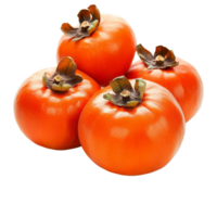 Fresh ripe persimmons arranged on a clean transparent background, showcasing their vibrant color and natural beauty, Fresh ripe persimmonsisolated on transparent background png