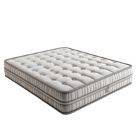Contemporary mattress design displayed on a transparent backdrop showcasing its plush, tufted surface and strong edges, Mattress section 3d rendering isolated on transparent background png