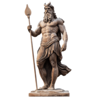 Detailed view of the Poseidon statue in Venice, Italy, showcasing its grandeur against a simple transparent background, Poseidon statue at Venice Italy isolated on transparent background png