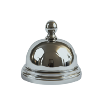 Isolated silver desk bell resting on a smooth transparent surface, perfect for signaling attention in various settings, Isolated silver desk bell on a clear or transparent background png