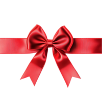 Bright red ribbon with bow presented on a pristine transparent background for gift wrapping or decorative purposes, Red ribbon with bow isolated on transparent background png