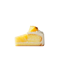 Delicious pineapple cake slice on a minimalist background with fresh fruit garnish, Pineapple cake slice on a minimalist background, format with transparent background png