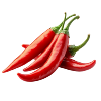 Fresh red chili peppers arranged on a transparent background showcasing their vibrant color and shape, Red chili pepper isolated on transparent background png