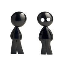 A sad couple separated by family problems standing silently in isolation in a minimalistic setting, sad couple with family problems, file of isolated object on transparent background png