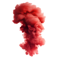 Dark red smoke cloud rising and billowing against a transparent background, creating an abstract and dramatic visual effect, dark red smoke cloud isolated on transparent background png