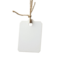 Blank name tag hanging on a string isolated on a transparent background for identification purposes, Blank Name Tag Hanging on String Isolated on transparent background png