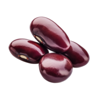 Red beans on a transparent background showcase their smooth texture and rich color, highlighting natural food elements, Red bean isolated on transparent background png
