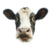 Cows displaying funny shock expressions against a stark transparent background, highlighting their curious and playful nature, Cows with Shock Expression, Funny on transparent background png