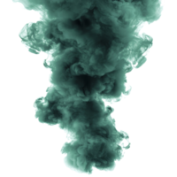 Dark green toxic smoke billowing upward against a transparent background, creating an abstract and eerie atmosphere in a surreal setting, dark green toxic smoke isolated on transparent background png