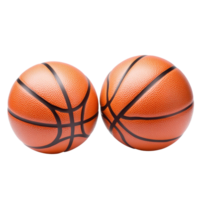 Two basketballs isolated on a transparent background, highlighting their texture and design for sports enthusiasts and players, Two basketball ball isolated on transparent background png