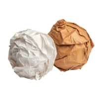 Crumpled transparent and brown paper balls isolated on a transparent background showcasing texture and color contrast, Crumpled Paper Balls, transparent and Brown, Isolated on transparent background png