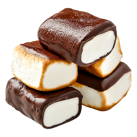 Delicious Chocolate-Covered Marshmallows Stack on png