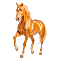 Stunning Golden Horse in Dynamic Pose with Shiny Mane and Coat png