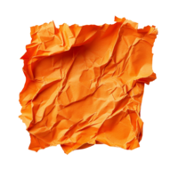 Crumpled orange paper with torn edges isolated on a clean transparent background, perfect for creative projects and design elements, Crumpled Orange Paper with Torn Edges Isolated on transparent png