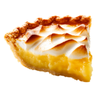 Delicious Lemon Meringue Pie Slice with Golden Brown Topping png