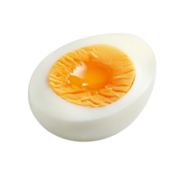 A freshly boiled egg on a transparent background showcasing its vibrant yolk and smooth texture, boiled egg on transparent background full depth of field png