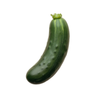Fresh cucumber resting on a clean transparent background showcasing its vibrant green color and smooth texture, striped cucumber on transparent background png