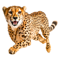 Cheetah in Motion Captured with Intense Expression and Dynamic Pose png