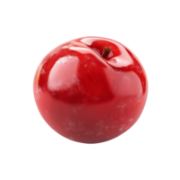 Fresh red cherry plum isolated on transparent background showcasing its vibrant color and smooth texture, Red cherry plum isolated on transparent background png