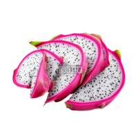 Sliced dragon fruit on a transparent background showcasing vibrant colors and unique texture for culinary inspiration, Sliced dragon fruit isolated on transparent background png