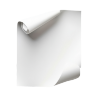 Curled paper page on a transparent background showcasing elegant simplicity and clean design aesthetics, paper page curl on transparent backgroundfile png