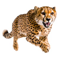 Cheetah in Motion with Intense Expression Captured in closeup png