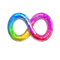 een levendig regenboog oneindigheid teken Aan een schoon transparant achtergrond illustreren eenheid en continuïteit, regenboog oneindigheid teken transparant achtergrond png