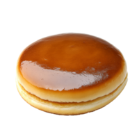 Delicious dorayaki dessert resting on a pristine transparent surface with a glossy sheen, Dorayaki isolated transparent transparent background png
