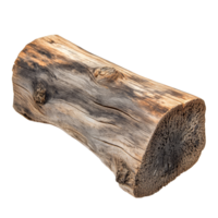 A rustic wooden log with natural textures on a bright transparent background, Old wood log transparent background. Wooden log transparent background png