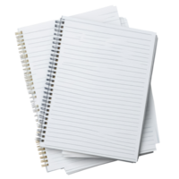 Stacked lined sheets of paper on a transparent background for jotting down notes or ideas, lined paper sheets or notepad pages on transparent backgroundfile png
