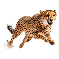 Cheetah in Motion with Blurred Background and Dynamic Pose png