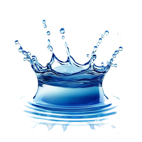 Blue water drop splashing with vibrant droplets isolated on a clean transparent background, blue water drop splashing isolated on transparent background png