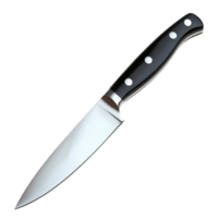A sharp kitchen knife resting on a transparent background, ideal for home cooking tasks and food preparation, Real sharp kitchen knife tool home use hardware on transparent background file png