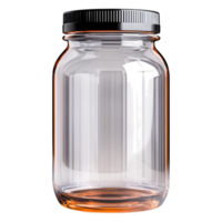 Empty Glass Jar with Black Lid for Storage and Organization Purposes png
