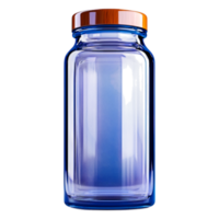 Blue Glass Jar with Copper Lid, Empty Container for Storage Needs png