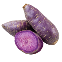 Sliced purple yams on a transparent background ready for culinary use in various delicious dishes, Slice purple yams on transparent background png