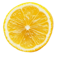 A fresh slice of lemon fruit isolated on a clean transparent background perfect for culinary use or decorative purposes, Slice of lemon fruit isolated on transparent background png