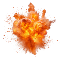 Explosions burst forth, sending vibrant orange and yellow flames mixed with clouds of smoke into the air, Fiery Explosions on transparent background png
