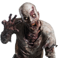 A terrifying zombie stands out against a plain transparent background, captivating horror fans everywhere, Scary Zombie transparent background png