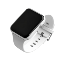 Stylish wrist smartwatch mockup with a sleek transparent strap on a clean background, wrist smart watch mockup with black strap, file of isolated object with shadow on transparent background png