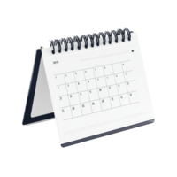 Spiralbound table calendar for March displayed isolated against a clean transparent background, table calendar 2025 march isolated on transparent background png