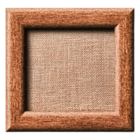 Wooden Frame with Textured Canvas Background for Artwork Display png