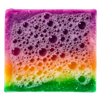 Colorful Soap Foam with Bubbles in Rainbow Pattern Abstract Design png